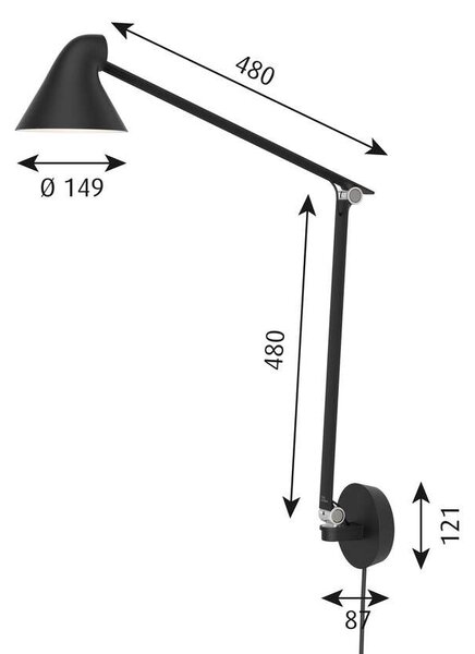 Louis PoulsenLouis Poulsen - NJP Box LED Stenska Svetilka 2700K Long Black Louis Poulsen