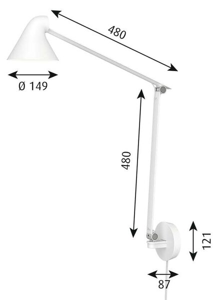 Louis PoulsenLouis Poulsen - NJP Box LED Stenska Svetilka 2700K Long White/White Louis Poulsen