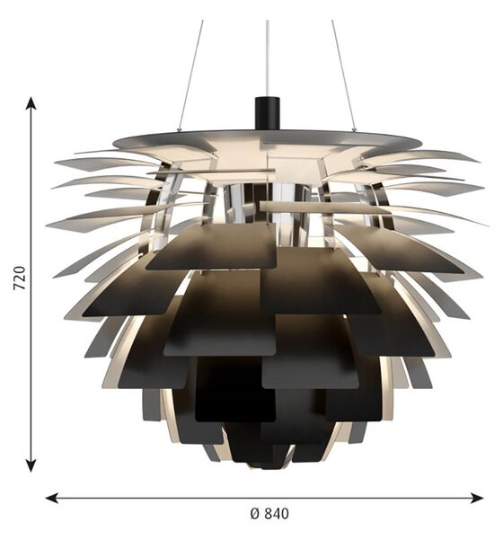 Louis PoulsenLouis Poulsen - PH Artichoke Obesek Svetilka Ø840 LEDBluetooth 3000K Black Louis Poulsen