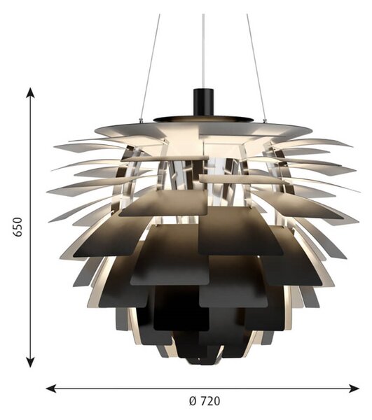 Louis PoulsenLouis Poulsen - PH Artichoke Obesek Svetilka Ø720 Black Louis Poulsen