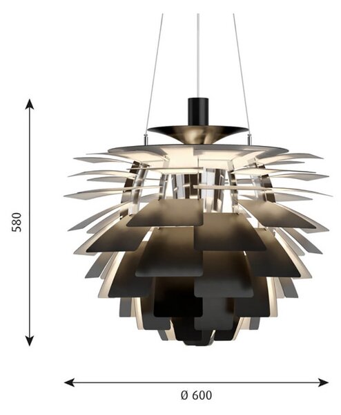 Louis PoulsenLouis Poulsen - PH Artichoke Obesek Svetilka Ø600 Black Louis Poulsen