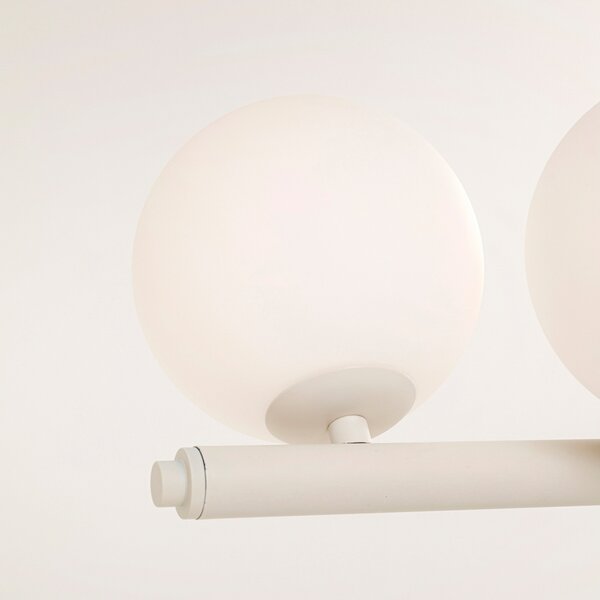 KARE Kare viseča svetilka Scala Balls, siva, 150 cm, G9, zatemnjen, Bež, Dnevna soba / jedilnica, Steklo, Dizajn