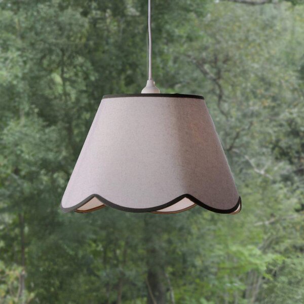 PR Home viseča svetilka Nell, mahovno zelena, Ø 35 cm, E27, tkanina, zatemnjen, Bela, Dnevna soba / jedilnica, Tkanine / tekstil