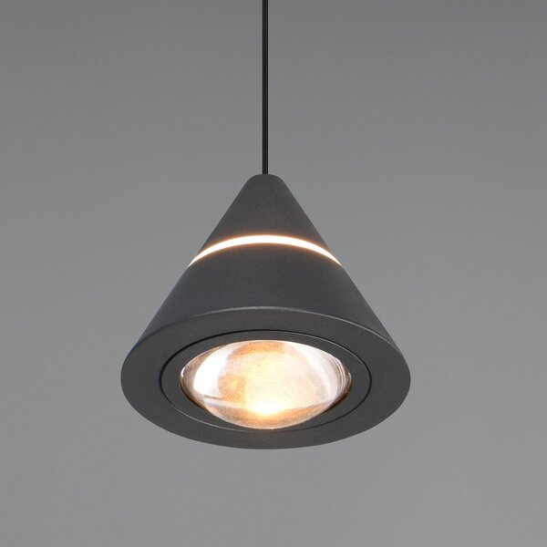 Trio Lighting LED obesna svetilka Romeo, Ø 14 cm, črna, kovina, CCT, Črna, Dnevna soba / jedilnica, Kovina, Sodobni
