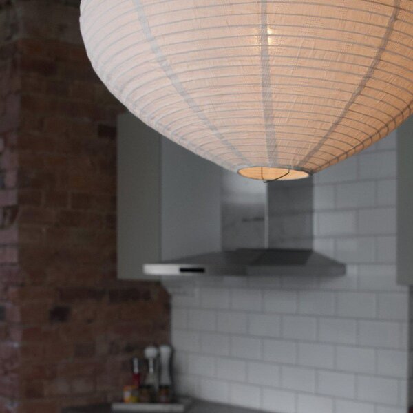 PR Home viseča svetilka Verona, bela, Ø 55 cm, tkanina, E27-LED, zatemnjen, Bela, Dnevna soba / jedilnica, Tkanine / tekstil