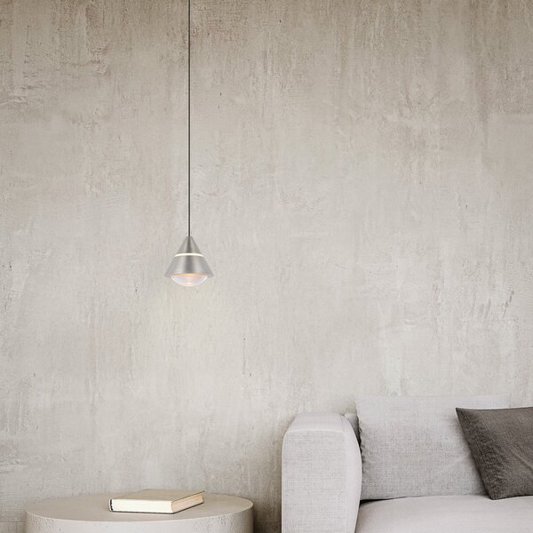 Trio Lighting LED obesna svetilka Romeo, Ø 14 cm, nikljeva barva, kovina, CCT, Kovinska, Dnevna soba / jedilnica, Kovina, Sodobni