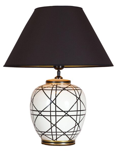 PR Home Namizna svetilka New York, črna, višina 45 cm, keramika, Črna, Dnevna soba / jedilnica, Tkanine / tekstil