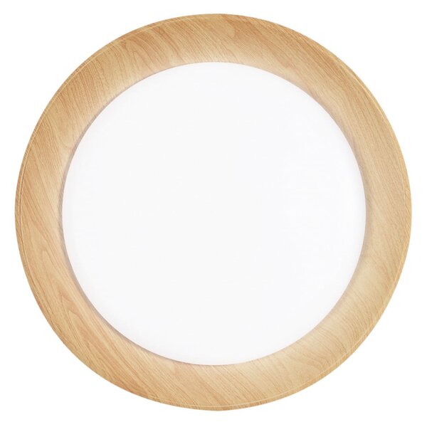 Luce Ambiente Design LED stropna svetilka Arka, Ø 50 cm, bela/leseni videz, kovina, CCT, Bela, Dnevna soba / jedilnica, Kovina, Sodobni