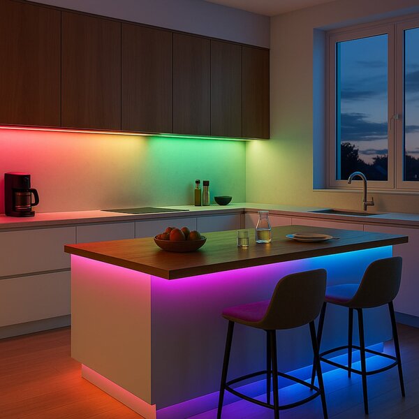 Calex Vista LED trak, dolžina 10 m, RGB, CCT daljinski upravljalnik, zatemnjen, Bela, Dnevna soba / jedilnica, Plastika, Sodobni