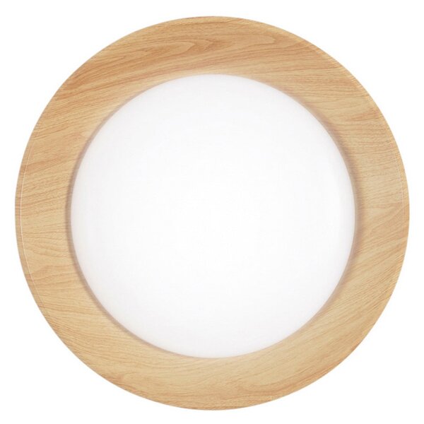 Luce Ambiente Design LED stropna svetilka Arka, Ø 40 cm, bela/leseni videz, kovina, CCT, Bela, Dnevna soba / jedilnica, Kovina, Sodobni
