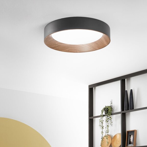 Luce Ambiente Design LED stropna svetilka Arka, Ø 50 cm, črna, kovina, CCT, Črna, Dnevna soba / jedilnica, Kovina, Sodobni