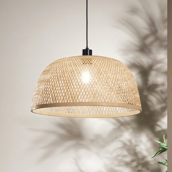 Luce Ambiente Design Visoka svetilka Bamboo, rjava, Ø 48 cm, bambus, zatemnjen, Rjava / rjasta, Dnevna soba / jedilnica, Bambus