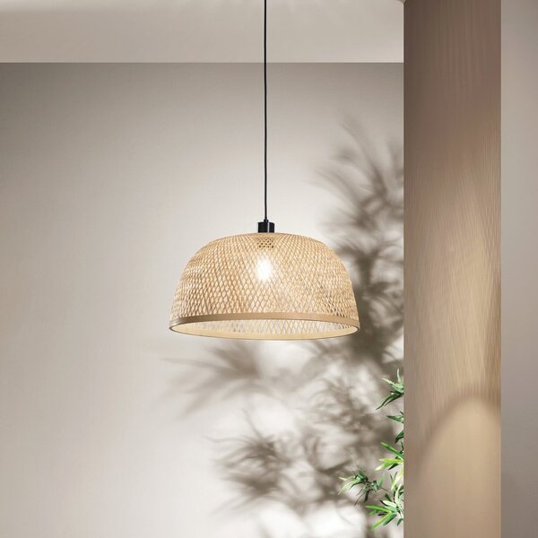 Luce Ambiente Design Visoka svetilka Bamboo, rjava, Ø 48 cm, bambus, zatemnjen, Rjava / rjasta, Dnevna soba / jedilnica, Bambus
