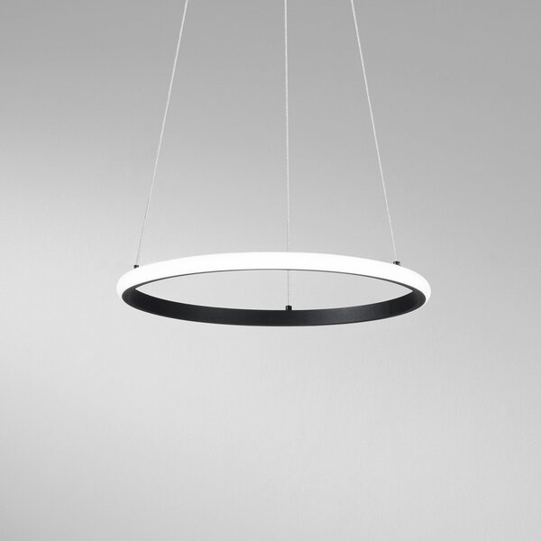 Luce Ambiente Design LED viseča svetilka Axis, Ø 40 cm, črna, kovina, CCT, Črna, Dnevna soba / jedilnica, Kovina, Sodobni