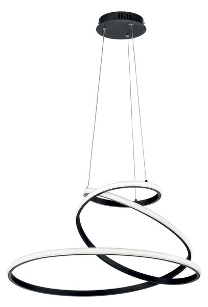 Luce Ambiente Design LED viseča svetilka COASTER, črna, Ø 60 cm, kovina, CCT, Črna, Dnevna soba / jedilnica, Aluminij, Sodobni