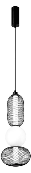 Luce Ambiente Design LED viseča svetilka INKAS, višina 53 cm, črna, steklo/kovina, CCT, Črna, Dnevna soba / jedilnica, Steklo
