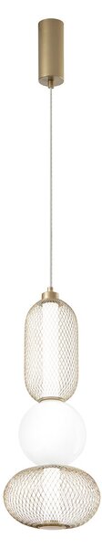 Luce Ambiente Design LED viseča svetilka INKAS, višina 53 cm, zlata barva steklo/kovina CCT, Zlata / medeninasta, Dnevna soba / jedilnica, Steklo