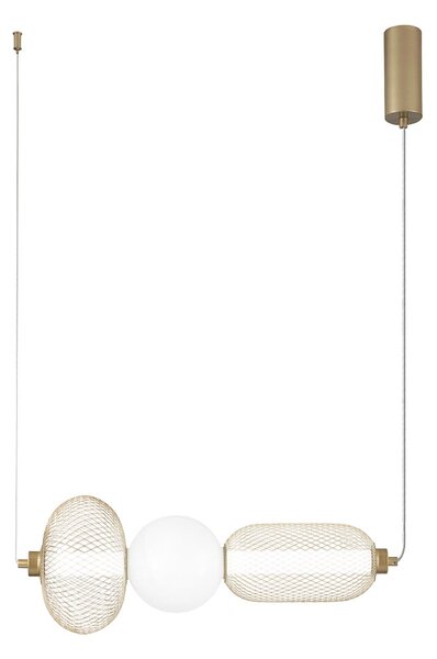 Luce Ambiente Design LED viseča svetilka INKAS, višina 53 cm, zlata barva steklo/kovina CCT, Zlata / medeninasta, Dnevna soba / jedilnica, Steklo