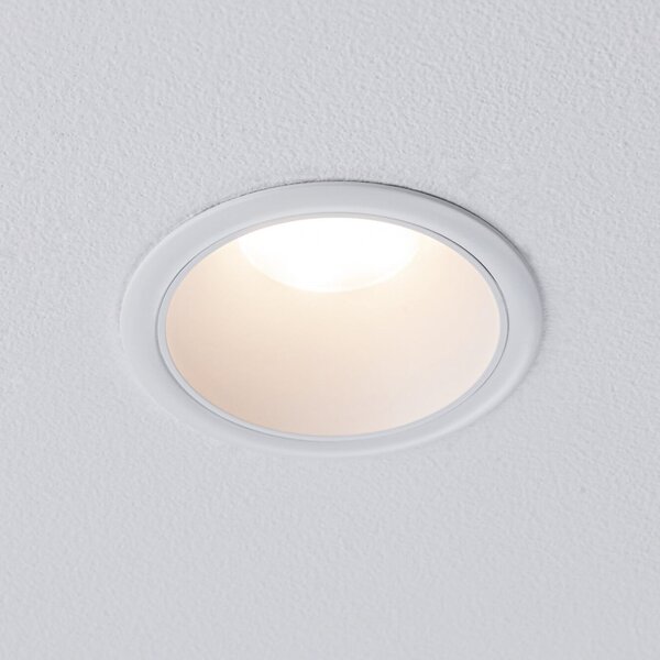 Paulmann LED vgradna svetilka Cole Coin bela Ø9cm IP44 dim 3x-Set, zatemnjen, Bela, Dnevna soba / jedilnica, Plastika, Sodobni, Vgreznjeni strop