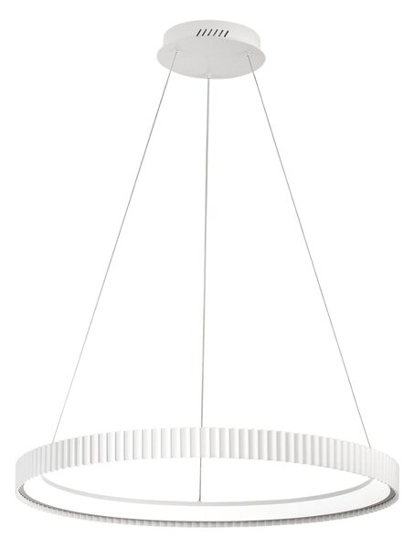 Luce Ambiente Design LED obesna svetilka Niike, bela, Ø 70 cm, kovina, CCT, Bela, Dnevna soba / jedilnica, Kovina, Sodobni