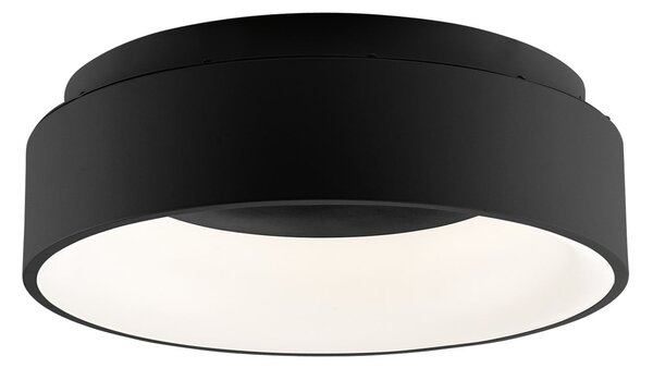 Luce Ambiente Design LED stropna svetilka Noah, črna, Ø 45 cm, kovina, CCT, Črna, Dnevna soba / jedilnica, Sodobni