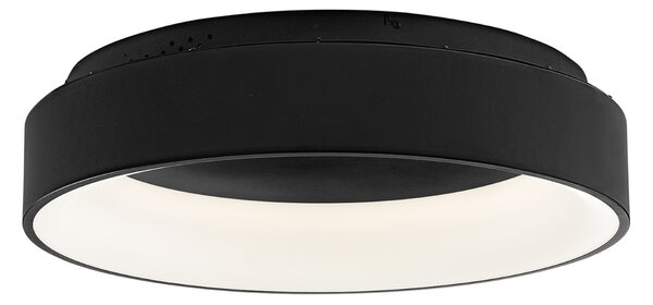Luce Ambiente Design LED stropna svetilka Noah, črna, Ø 60 cm, kovina, CCT, Črna, Dnevna soba / jedilnica, Sodobni