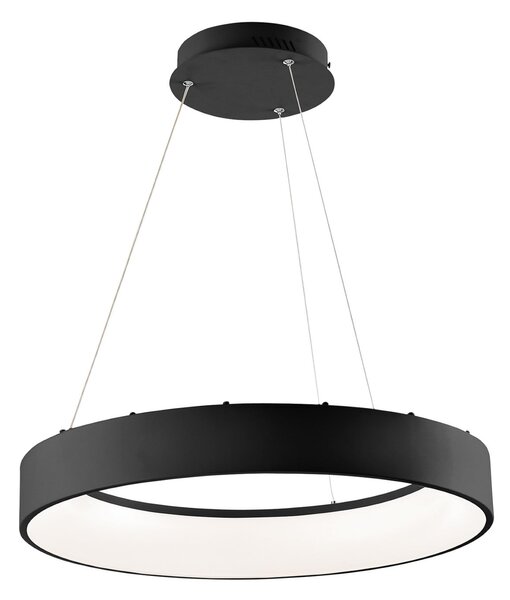 Luce Ambiente Design LED viseča svetilka Noah, črna, Ø 60 cm, kovina, CCT, Črna, Dnevna soba / jedilnica, Sodobni