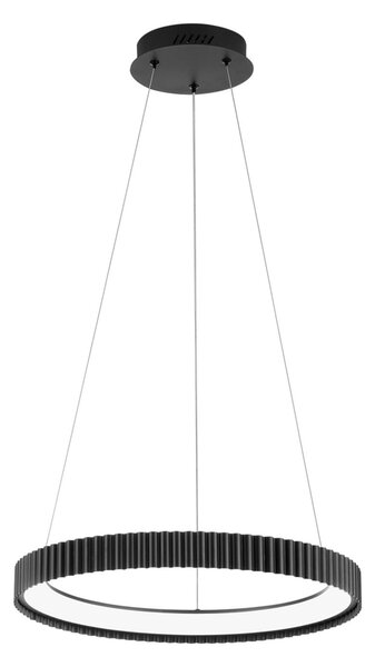 Luce Ambiente Design LED viseča svetilka Niike, črna, Ø 50 cm, kovina, CCT, Črna, Dnevna soba / jedilnica, Kovina, Sodobni