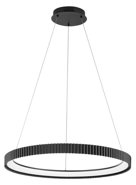 Luce Ambiente Design LED viseča svetilka Niike, črna, Ø 70 cm, kovina, CCT, Črna, Dnevna soba / jedilnica, Kovina, Sodobni