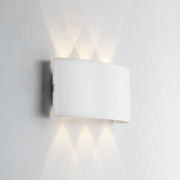INTEC LED zunanja stenska svetilka Betle, bela, širina 17 cm, kovina, CCT, Bela, Aluminij, Sodobni