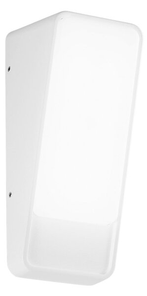 INTEC LED zunanja stenska svetilka Coupe, bela, višina 20 cm, kovina, Bela, Aluminij, Sodobni