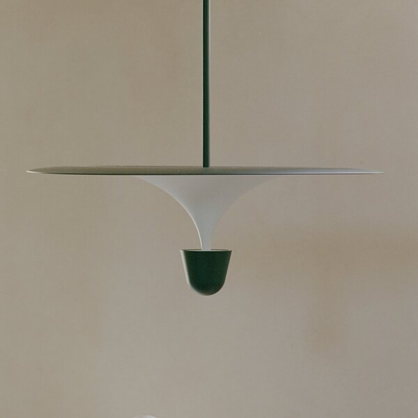 New Works LED-visoka svetilka Kantarell, Ø 60 cm, črna, zatemnjen, Bela, Dnevna soba / jedilnica, Kovina, Dizajn