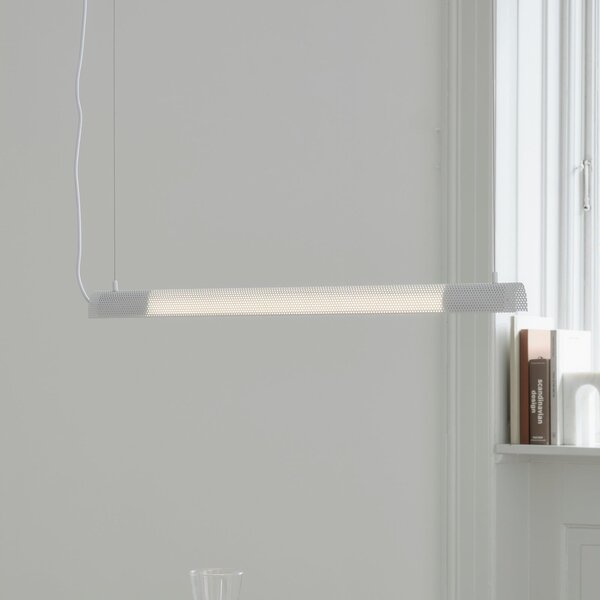 GEJST viseča svetilka Radent, bela, dolžina 70 cm, G13 LED, Bela, Dnevna soba / jedilnica, Kovina