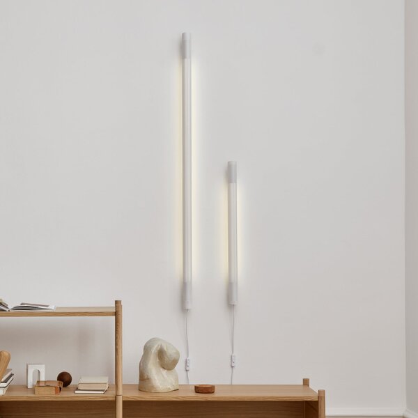 GEJST stenska svetilka Radent vtič, bela, višina 70 cm, G13 LED, Bela, Dnevna soba / jedilnica, Kovina