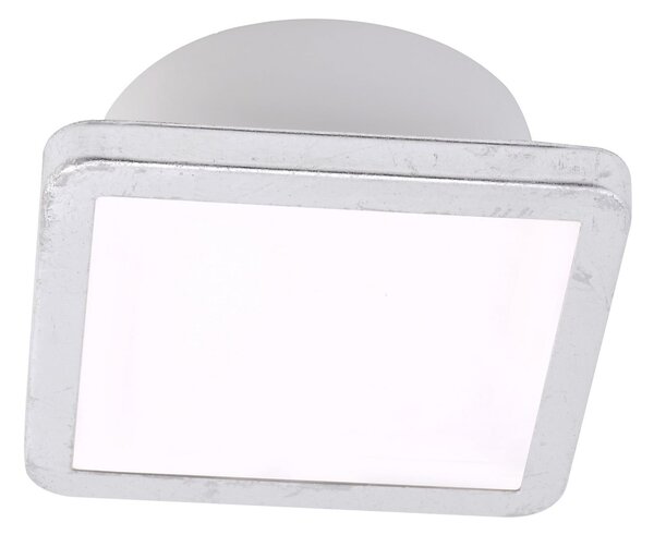 LIGHTME LightMe Stropna svetilka Aqua Uno, 11x11cm, listno srebro, IP44, Kovinska, Kopalnica, Aluminij, Sodobni