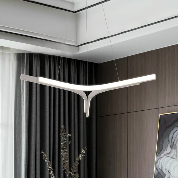 Viokef LED obesna svetilka Alta, srebrna, Ø 70 cm, kovina, Kovinska, Dnevna soba / jedilnica, Aluminij, Sodobni