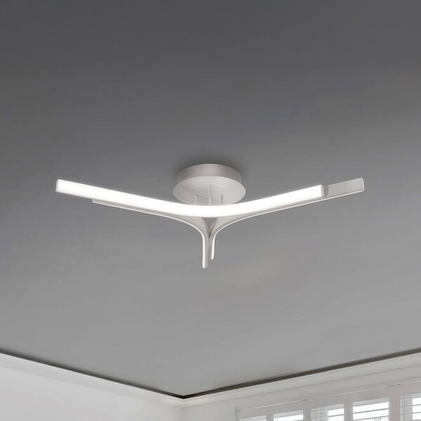 Viokef LED stropna svetilka Alta, srebrna, Ø 70 cm, kovina, Kovinska, Dnevna soba / jedilnica, Aluminij, Sodobni