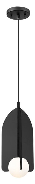 Viokef Visoka svetilka Fedora, Ø 22 cm, črna, kovina/steklo, zatemnjen, Črna, Dnevna soba / jedilnica, Kovina
