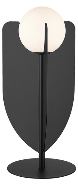 Viokef Namizna svetilka Fedora, višina 42 cm, črna, kovina/steklo, Črna, Dnevna soba / jedilnica, Kovina