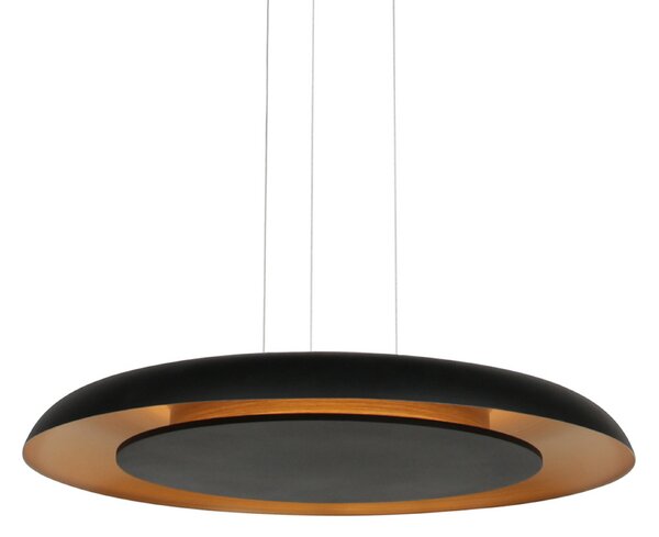 Steinhauer LED viseča svetilka Golden Veil, črna/zlata, z možnostjo zatemnitve, kovinska, zatemnjen, Črna, Dnevna soba / jedilnica, Kovina, Sodobni