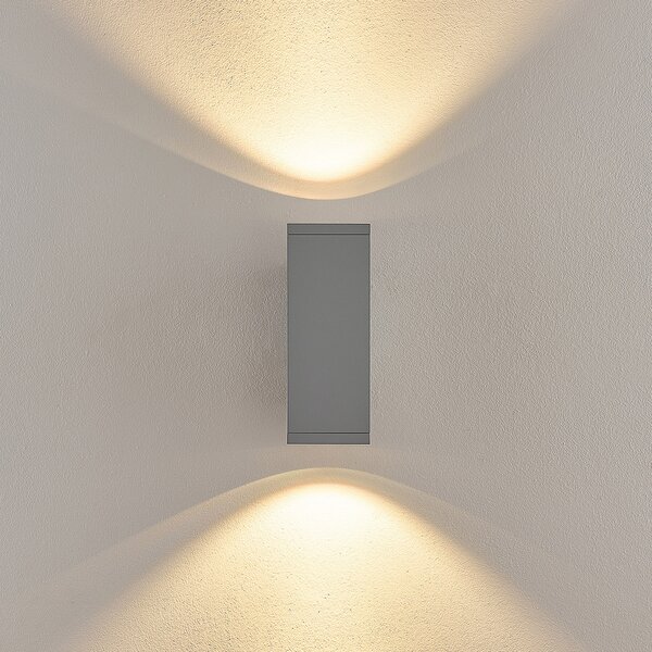 Deko-Light LED zunanja stenska svetilka ShoreLine Pro Square up/down, svetlo siva, zatemnjen, Siva, Aluminij, Sodobni