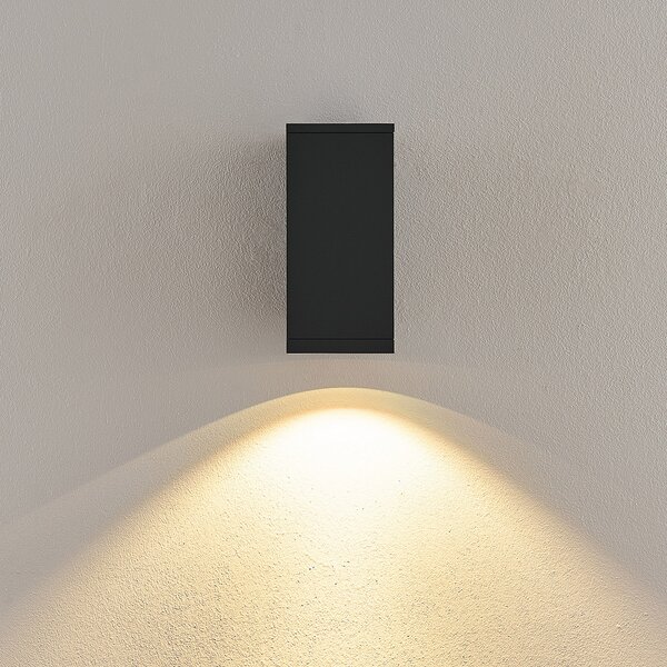 Deko-Light LED zunanja stenska svetilka ShoreLine Pro Square, temno siva, 830/840, zatemnjen, Črna, Aluminij, Sodobni