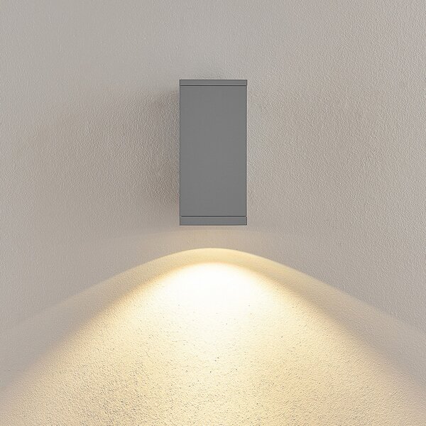 Deko-Light LED zunanja stenska svetilka ShoreLine Pro Square, svetlo siva, 830/840, zatemnjen, Siva, Aluminij, Sodobni
