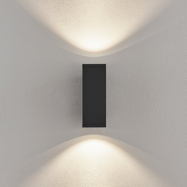 Deko-Light LED zunanja stenska svetilka ShoreLine Pro Square up/down, temno siva, zatemnjen, Črna, Aluminij, Sodobni