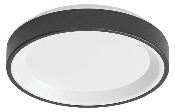 Linea Light LED stenska svetilka Iside, črna, kovina, Ø 35 cm, IP40, zatemnjen, Črna, Dnevna soba / jedilnica, Kovina, Sodobni