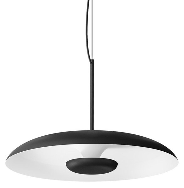 Linea Light LED viseča svetilka Basin_P, črna, kovina, Ø 49 cm, IP40, zatemnjen, Črna, Dnevna soba / jedilnica, Aluminij, Sodobni