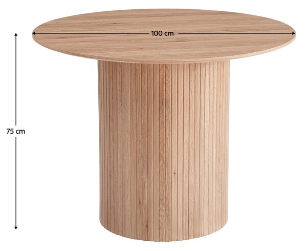 KONDELA Jedilna miza, hrast, premer 100 cm, PAOLO