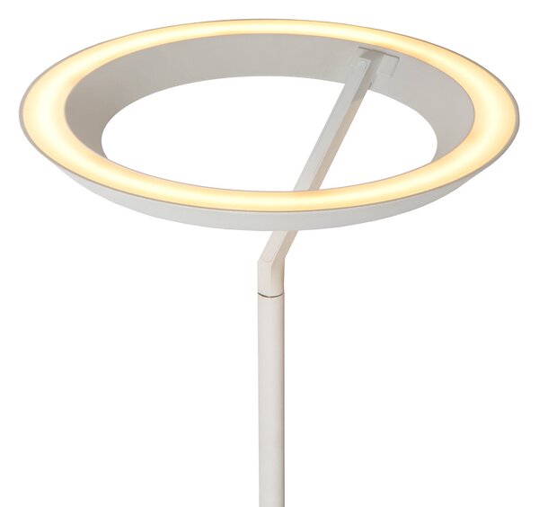 Lucide LED stoječa svetilka Celeste, bela, višina 174 cm, kovina, zatemnjen, Bela, Dnevna soba / jedilnica, Kovina, Sodobni