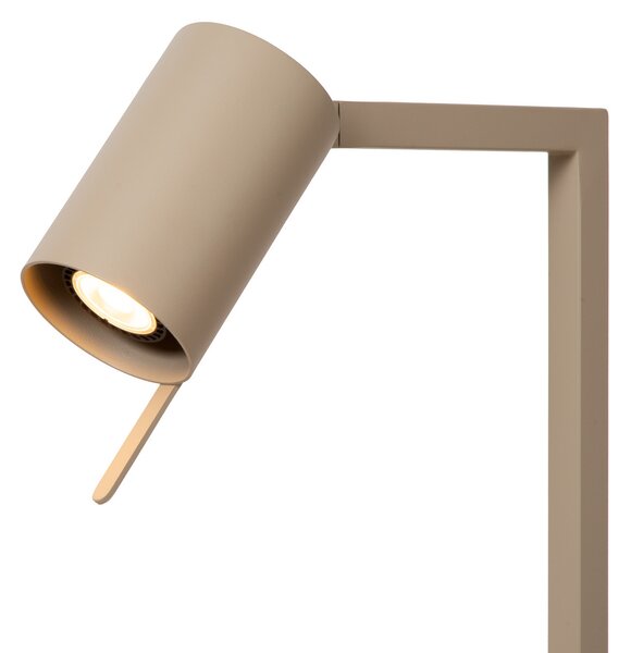 Lucide Namizna svetilka Lesley, siva, višina 50 cm, kovina, Bež, Študija / pisarna, Kovina, Sodobni