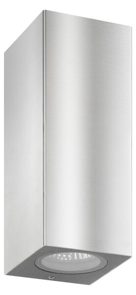 LCD Zunanja stenska svetilka 5051, nerjaveče jeklo, 17 cm, IP54, navzgor/navzdol,, zatemnjen, Kovinska, Kovina, Sodobni, Stenska vtičnica zgoraj / spodaj